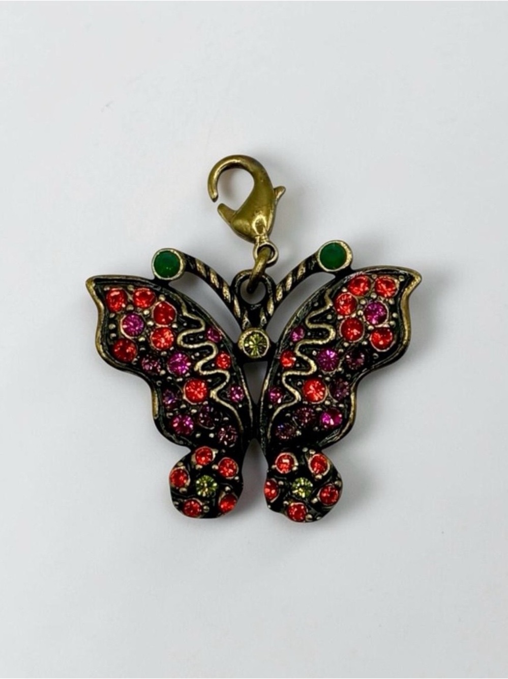 Heidi Daus Gold-Tone Multicolor Crystal Butterfly Charm